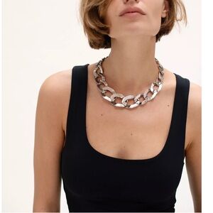 Zara Wide Strap Polyamide Basic Black Top - Size L